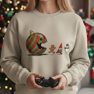 Funny Holiday Chase Sweatshirt Arcade Custom Made Tan Unisex S M L XL XXL